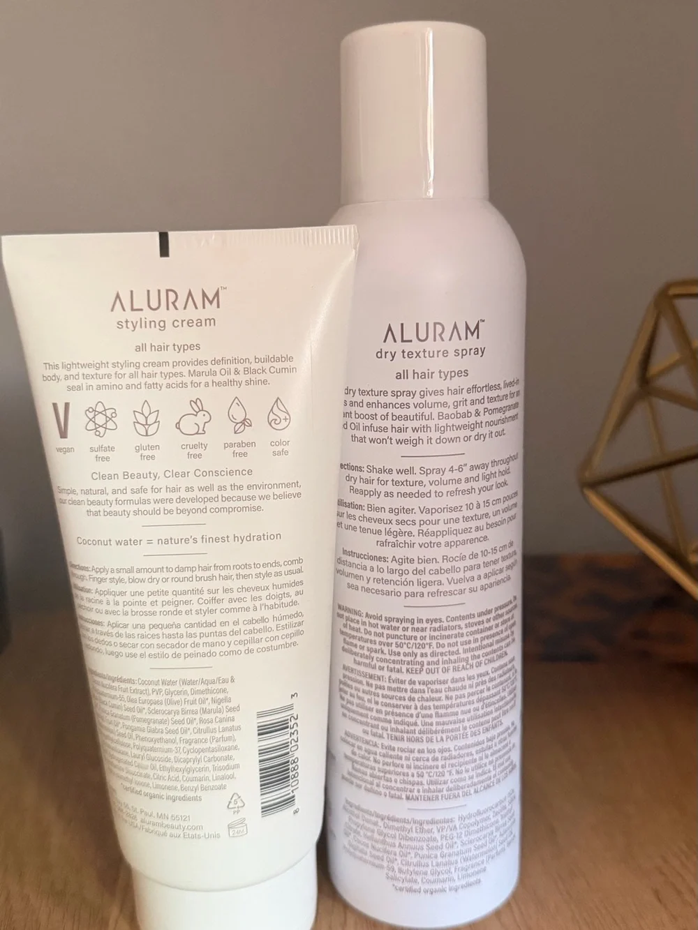 Aluram White Styling Cream & Dry Texture Spray Duo - White